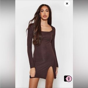 NWT Long sleeve split leg Bodycon Dress